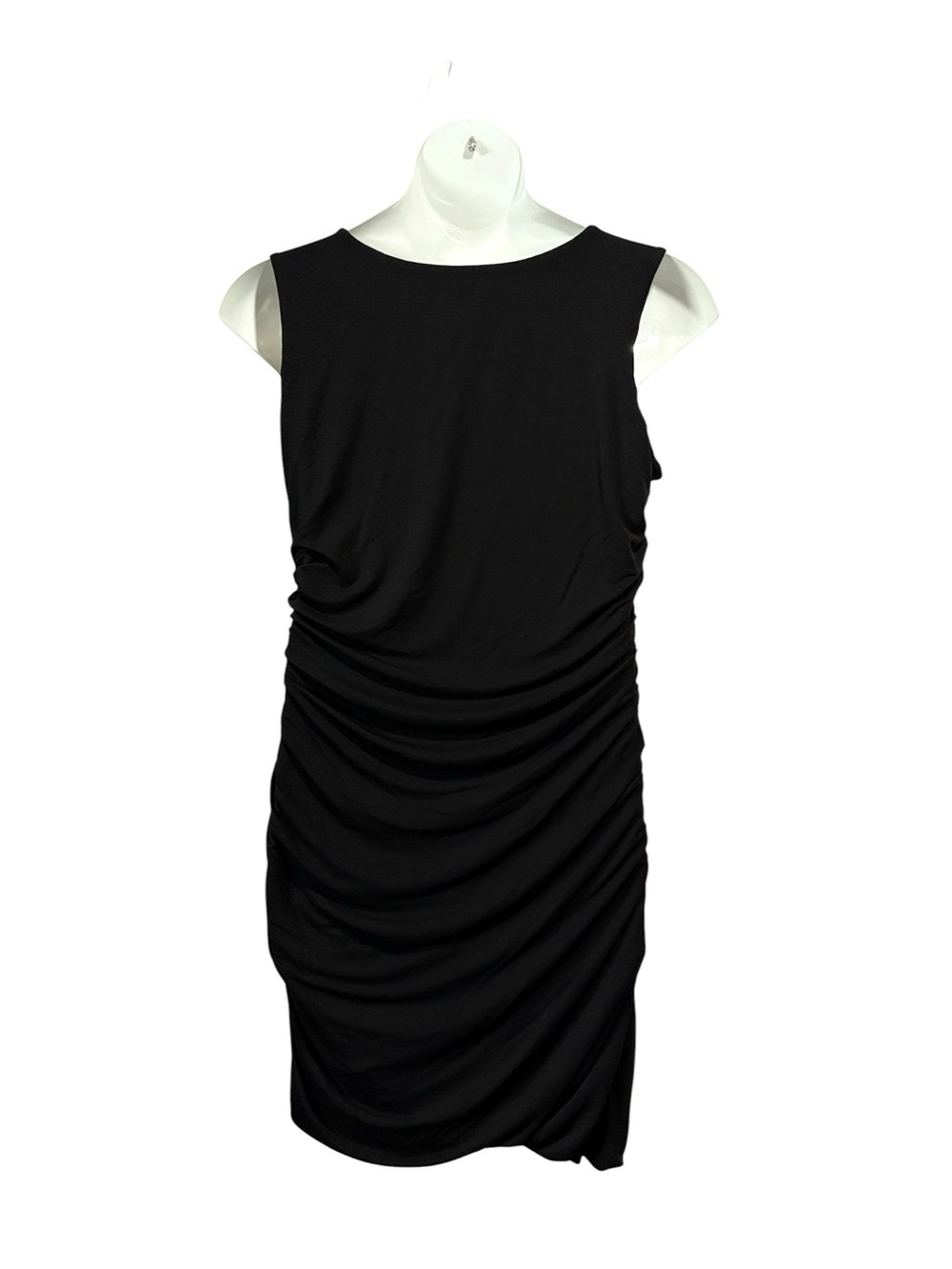 LE CHÂTEAU Plus Size XXL Black Ruched Cocktail Dress Stretch Little Black Dress - Picture 7 of 9
